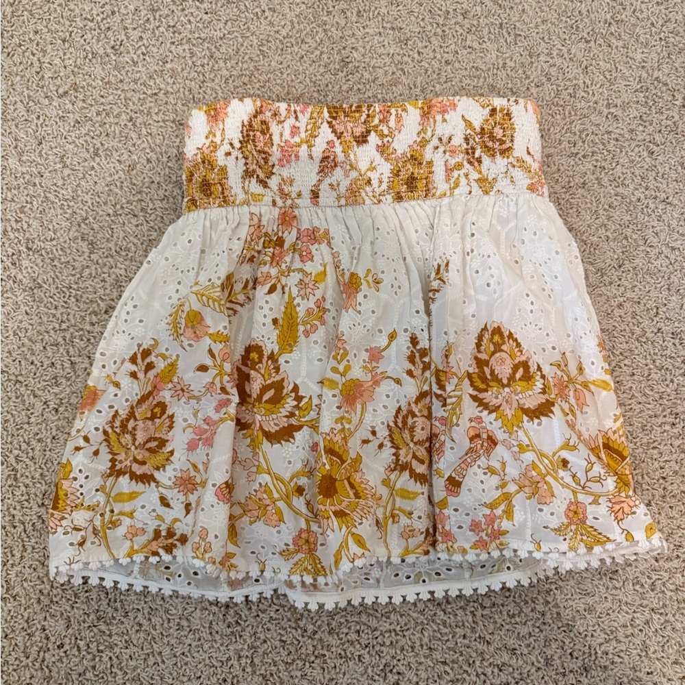 HEMANT & NANDITA Floral Embroidered Midi Skirt